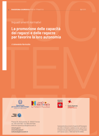 copertina dell'inquadramento normativo sulla promozione delle capacità dei