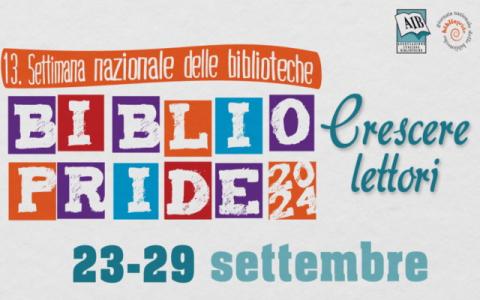 locandina del Bibliopride 2024, settimana nazionale delle biblioteche promossa dall’Associazione italiana biblioteche