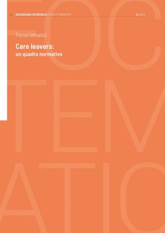cover del Focus tematico sui care leavers