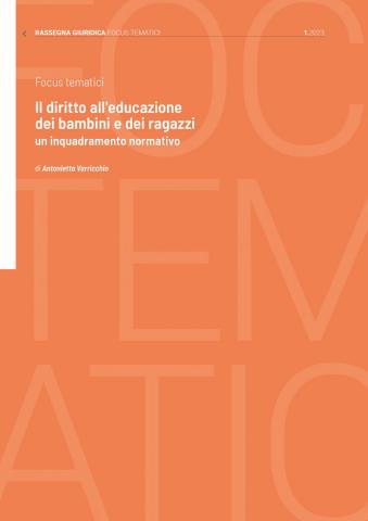 Cover dell'inquadramento normativo sul diritto all'educazione dei bambini e dei ragazzi