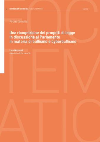 cover dell'approfondimento dei progetti di legge su bullismo e cyberbullismo