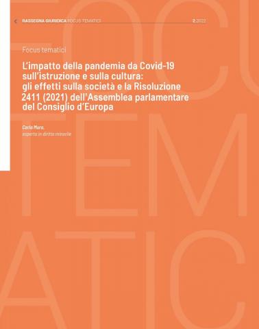 cover del Focus tematico su covid e istruzione