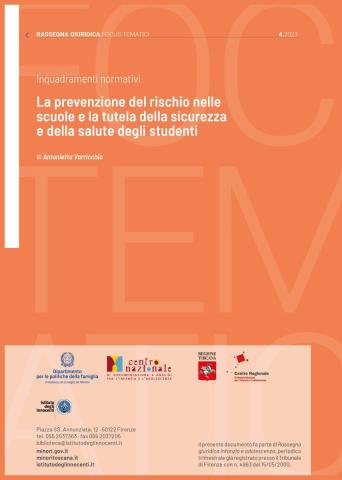 Cover La prevenzione del rischio nelle scuole e la tutela della sicurezza e della salute degli studenti