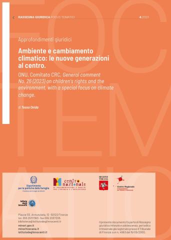 Cover approfondimento giuridico sul tema dell'Ambiente e del cambiamento climatico: le nuove generazioni al centro