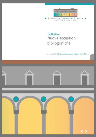 cover del Bollettino delle nuove accessioni della Biblioteca Innocenti Library