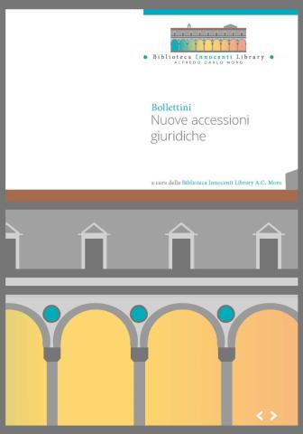 cover del Bollettino delle nuove accessioni della Biblioteca Innocenti Library