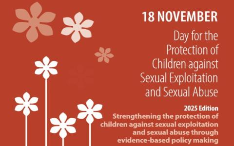 locandina della Giornata europea per la protezione dei minorenni contro lo sfruttamento e l’abuso sessuali