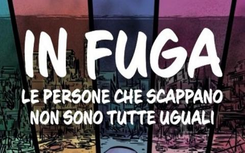 copertina della graphic novel In Fuga. Le persone che scappano non sono tutte uguali