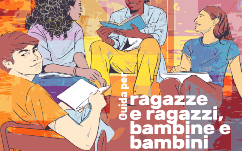 copertina della Guida per ragazze e ragazzi, bambine e bambini al Piano nazionale di prevenzione e contrasto dell’abuso e dello sfruttamento sessuale dei minori (2022-2023)