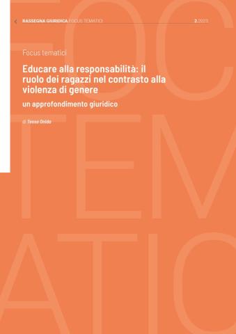 Cover focus Educare alla responsabilità: il ruolo dei ragazzi nel contrasto alla violenza di genere 