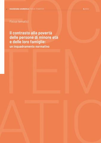 cover del quadro normativo su Il contrasto alla povertà dei minorenni e delle famiglie