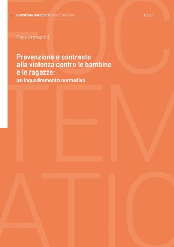 cover del quadro normativo su Prevenzione e contrasto alla violenza contro bambine e ragazze