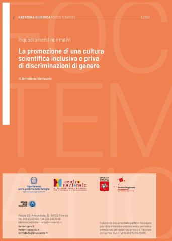 Cover dell'inquadramento normativo su La promozione di una cultura scientifica inclusiva e priva di discriminazioni di genere