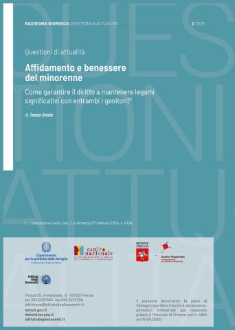 Cover Affidamento e benessere del minorenne