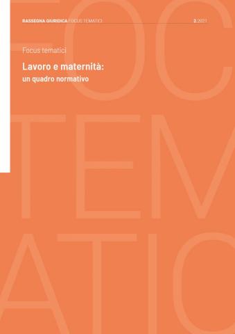 copertina dell'Inquadramento normativo su Maternità e lavoro