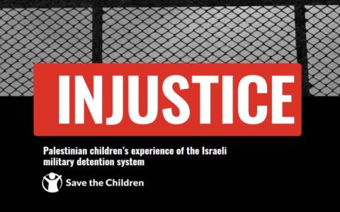 cover della ricerca di Save the Children Injustice sui minorenni palestinesi detenuti