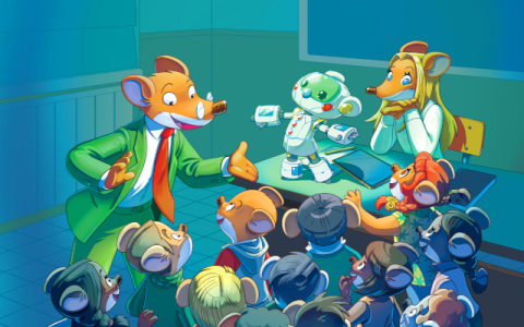 copertina del libro gioco Geronimo Stilton alla scoperta dell’intelligenza artificiale
