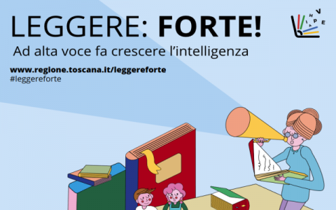 cover dell'opuscolo del progetto Leggere: Forte! Ad alta voce fa crescere l’intelligenza