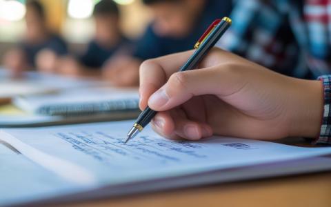 ragazzo che scrive su un quaderno
