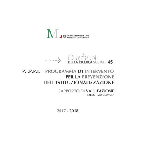copertina del Rapporto di valutazione 2017-2018 progetto P.I.P.P.I.