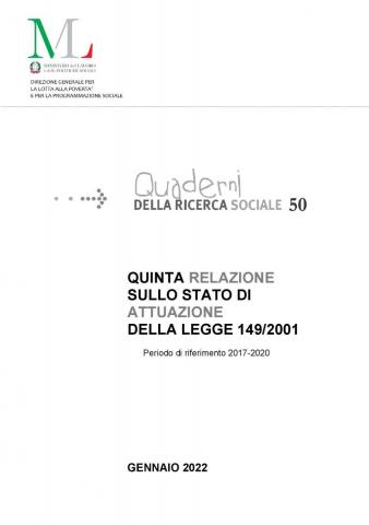 Cover del  n. 50 dei Quaderni della ricerca sociale in cui è pubblicata la Relazione Legge 149