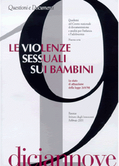 cover del Quaderno 19 sul tema delle violenze sessuali sui bambini