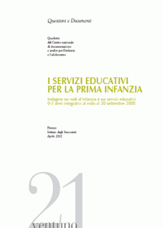 copertina del Quaderno 21 dal titolo I servizi educativi per la prima infanzia