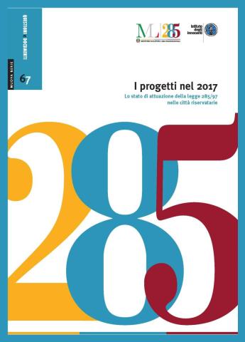 copertina del Quaderno 67 - I progetti del 2017 realizzati con i fondi della legge 285 