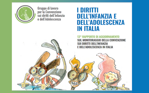 copertina del 13° Rapporto di aggiornamento sul monitoraggio della Convenzione sui diritti dell’infanzia e dell’adolescenza in Italia realizzato dal Gruppo Crc