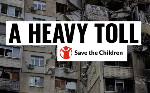 cover del rapporto Un pesante tributo: l’impatto di un anno di guerra sui bambini in Ucraina