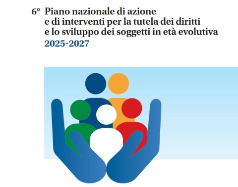 copertina del 6° Piano nazionale di azione e di interventi per la tutela dei diritti e lo sviluppo dei soggetti in età evolutiva 2025-2027