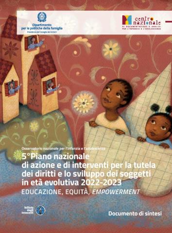 copertina del documento di sintesi del 5° piano nazionale infanzia e adolescenza