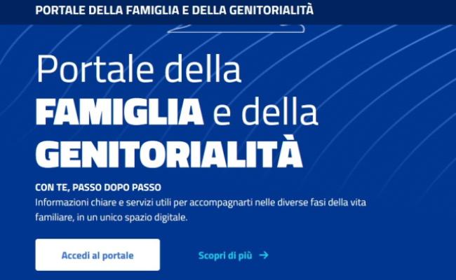 homepage del Portale della Famiglia e della Genitorialità