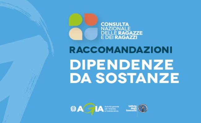 copertina delle raccomandazioni della Consulta sulle dipendenze da sostanze