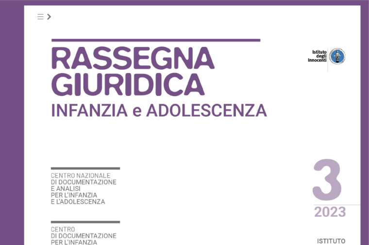 Cover rassegna giuridica infanzia e adolescenza 3/2023