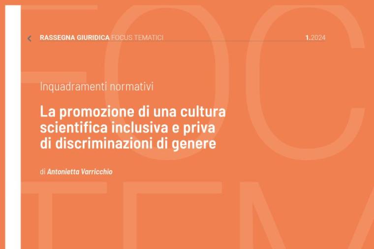 Cover dell'inquadramento normativo su La promozione di una cultura scientifica inclusiva e priva di discriminazioni di genere