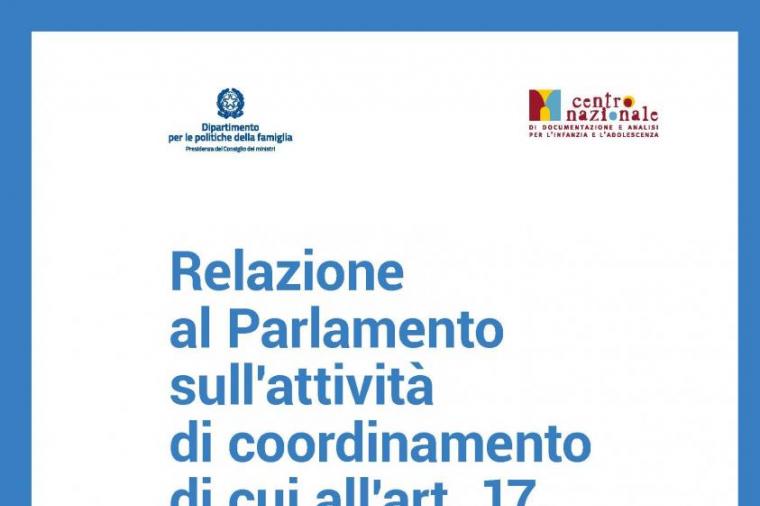 copertina della Relazione al Parlamento in materia di contrasto allo sfruttamento della prostituzione, della pornografia, del turismo sessuale in danno di minori, quali nuove forme di schiavitù - anno 2021