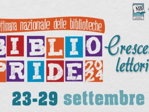 locandina del Bibliopride 2024, settimana nazionale delle biblioteche promossa dall’Associazione italiana biblioteche