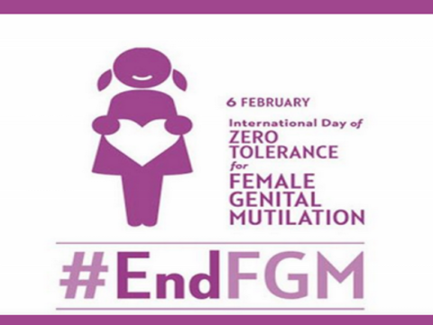 locandina della Giornata mondiale della tolleranza zero contro le mutilazioni genitali femminili