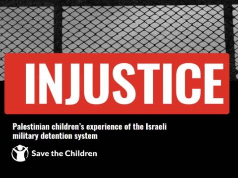 cover della ricerca di Save the Children Injustice sui minorenni palestinesi detenuti