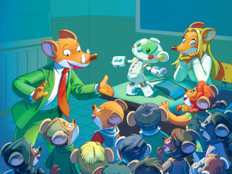 copertina del libro gioco Geronimo Stilton alla scoperta dell’intelligenza artificiale