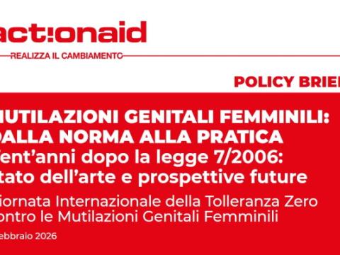 copetina del policy brief Mutilazioni genitali femminili: dalla norma alla pratica
