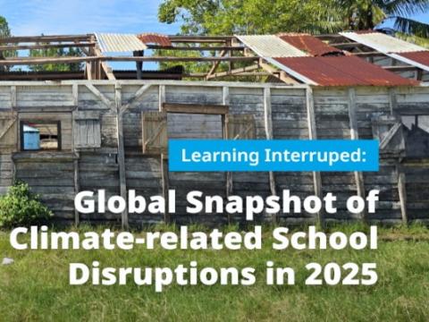 copertina del rapporto Learning Interrupted: Global Snapshot of Climate-Related School Disruptions in 2025