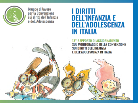 copertina del 13° Rapporto di aggiornamento sul monitoraggio della Convenzione sui diritti dell’infanzia e dell’adolescenza in Italia realizzato dal Gruppo Crc