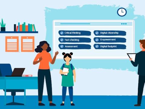 copertina delle linee guida per insegnanti ed educatori sulla disinformazione e le competenze digitali