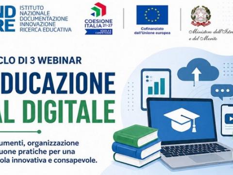 locandina del ciclo di webinar Educazione al digitale